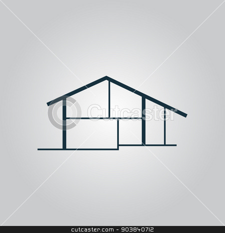 450x464 Modern House Icon, Sign And Button Stock Vector