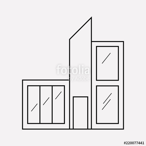 500x500 Modern House Icon Line Element Vector Illustration Of Modern