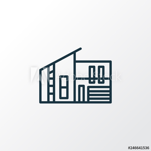 500x500 Modern House Icon Line Symbol Premium Quality Isolated Real