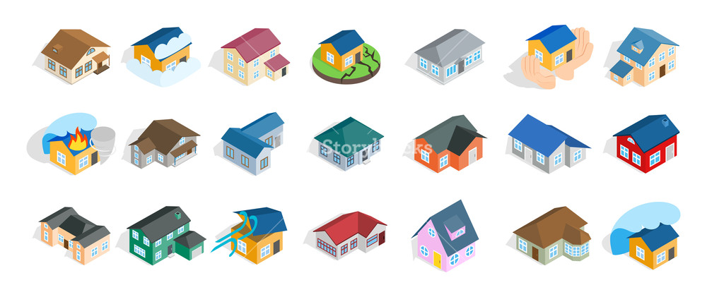 1000x421 Modern House Icon Set Isometric Set Of Modern House Vector Icons