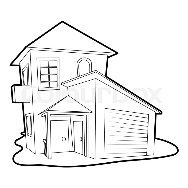 800x800 Modern House Icon Outline Stock Vector Colourbox