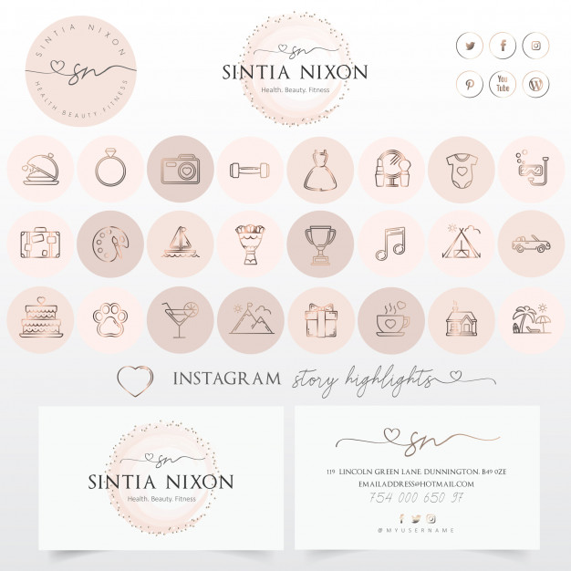 626x626 Feminine Logo Design And Modern Icon Set Vector Premium Download
