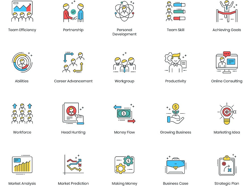 998x748 Modern Business Icons