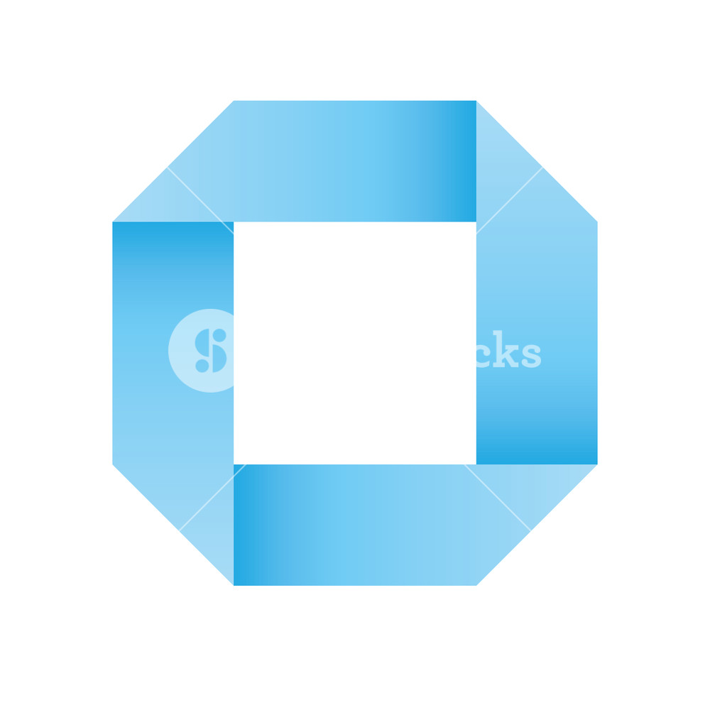 1000x1000 Blue Infinite Ribbon Loop Folded In A Shape Of Square Like