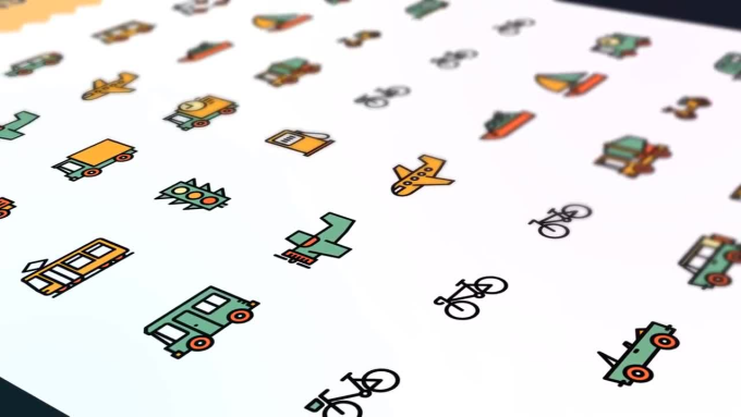 680x383 Design Flat Icon Set Vector Icons