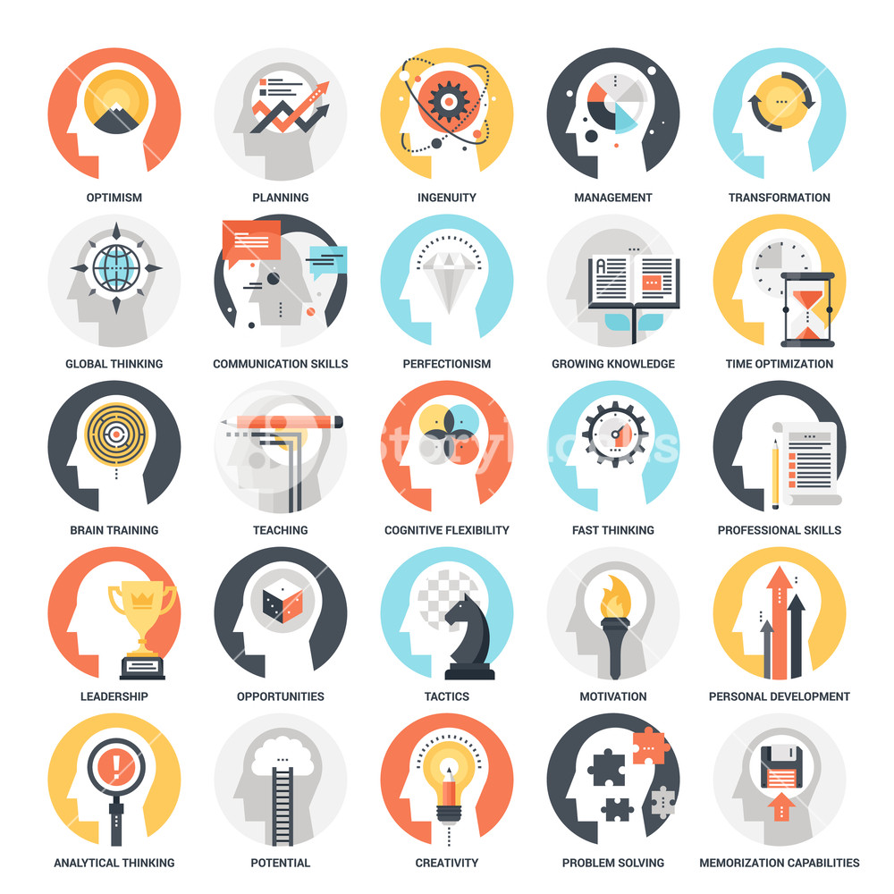 1000x1000 Modern Flat Vector Illustration Of Personal Skills Icon Design