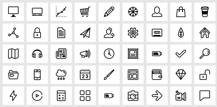 700x346 Modern Icon Set