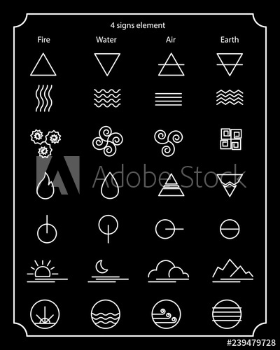400x500 Nature Sign Element, Fire Signs, Water Signs, Air Signs, Earth