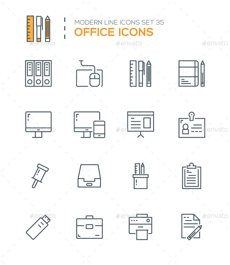 800x921 Modern Line Icons