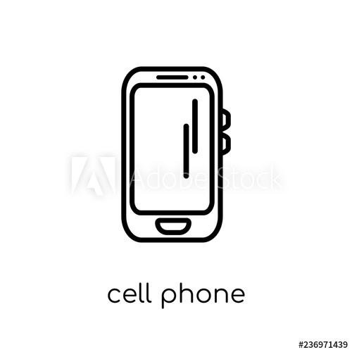 Cell Phone Icon Trendy Modern Flat Linear Vector Cell Phone Icon 500x500 Cell Phone Icon Trendy Modern Flat Linear Vector Cell Phone Icon