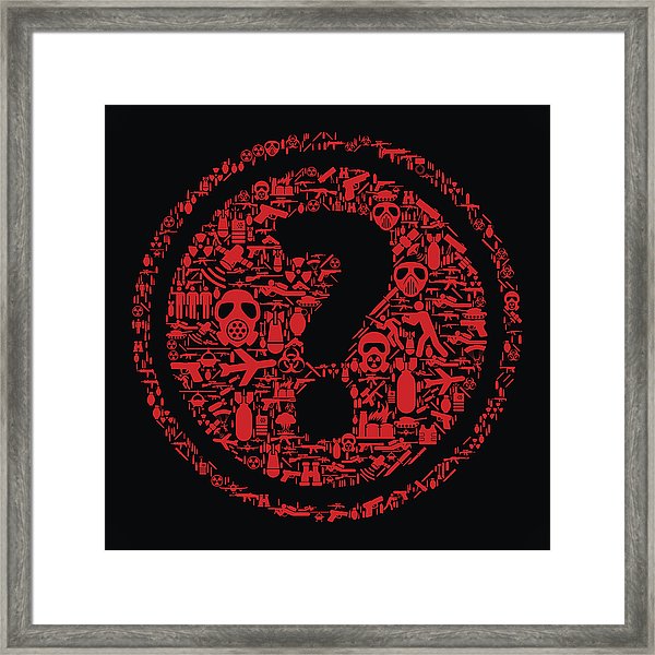 600x600 Question Mark War And Modern Warfare Vector Icon Pattern Framed