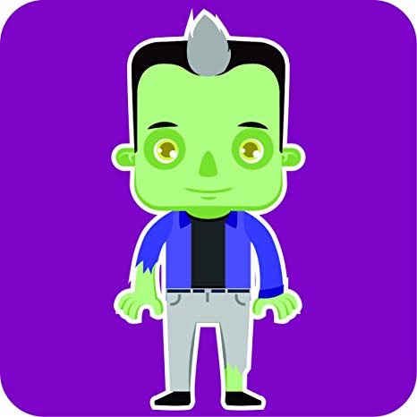 466x466 Zombie Block Teen Male Cartoon Vinyl Sticker, Mohawk