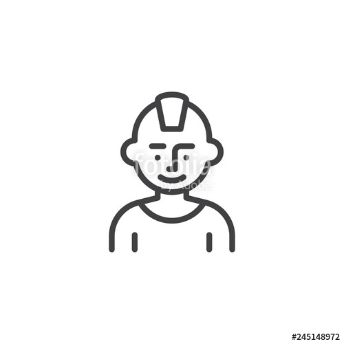 500x500 Man With Mohawk Hairstyle Line Icon Linear Style Sign For Mobile