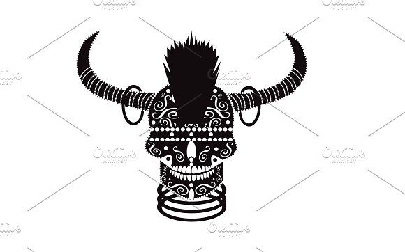 580x362 Devil Skull Icon With Mohawk