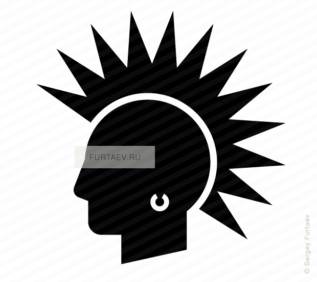 620x553 Punk Vector Icon