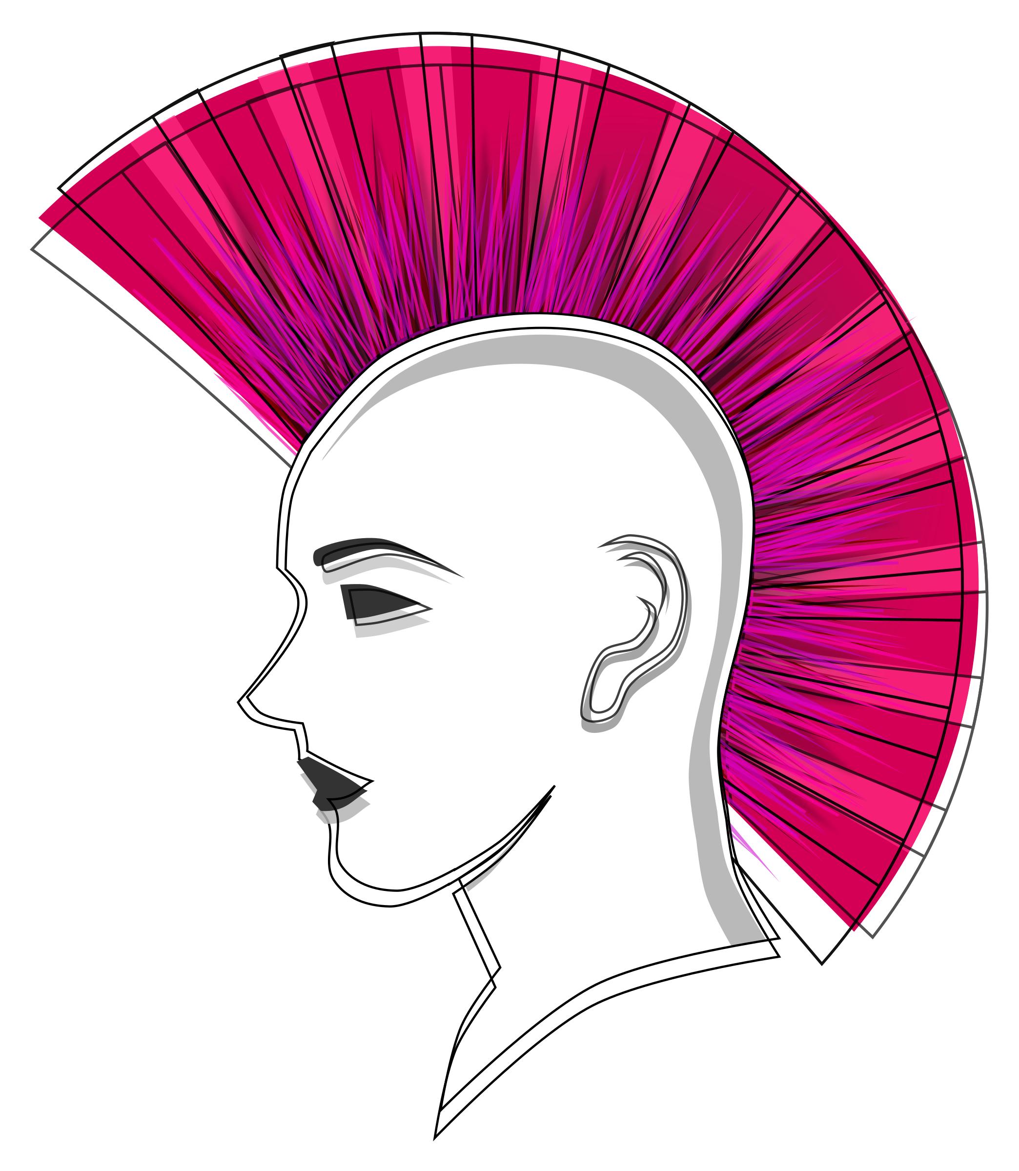 2088x2400 Stylised Punk Pink Mohawk Icons Png