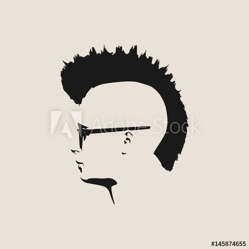 500x500 Man Avatar Profile View Isolated Male Face Silhouette Or Icon