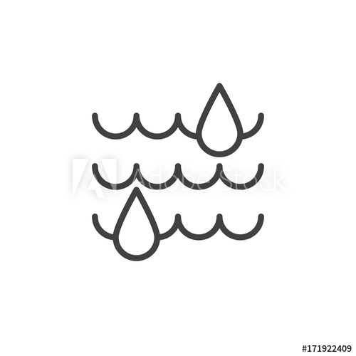 500x500 Moisture Line Icon, Outline Vector Sign, Linear Style Pictogram