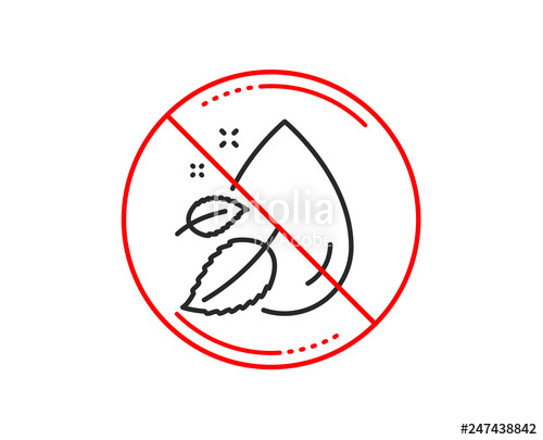 500x405 No Or Stop Sign Water Drop Line Icon Moisture Sign Caution