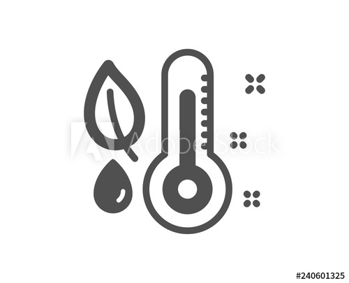 500x405 Thermometer Icon Humidity And Leaf Sign Moisture Symbol Quality