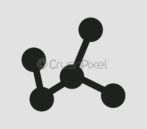 500x438 Molecule Icon, Stock Vector Crushpixel