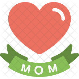 256x256 Mom Heart Icon Of Flat Style