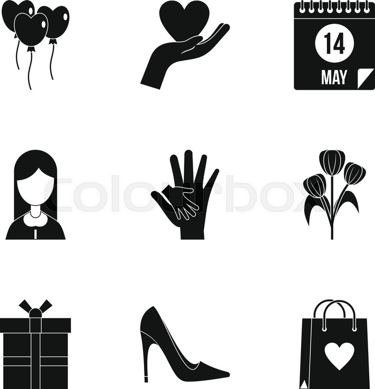 771x800 Day Of Mom Icon Set Simple Style Set Stock Vector Colourbox