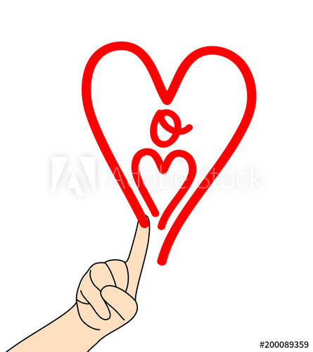 445x500 Love Mom Icon With Child Hand Heart Shape Lettering Design Happy