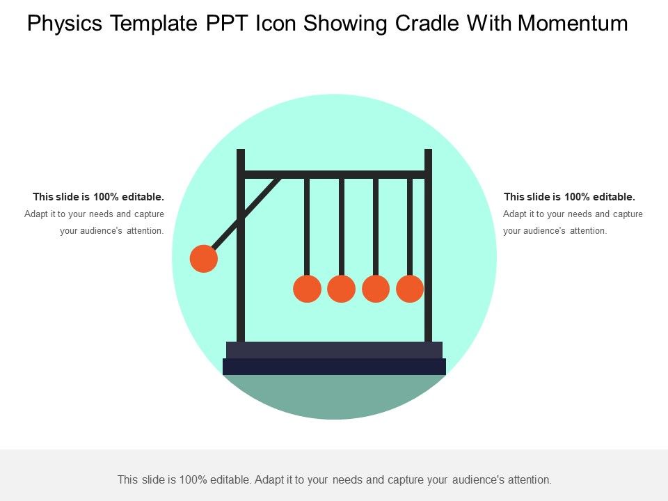 960x720 Physics Template Ppt Icon Showing Cradle With Momentum