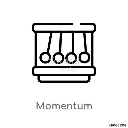 500x500 Outline Momentum Vector Icon Isolated Black Simple Line Element