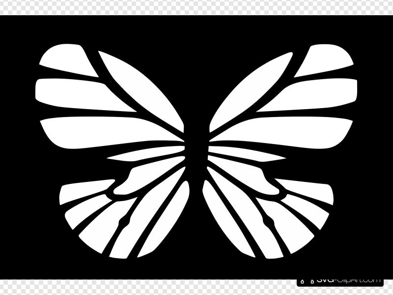 800x600 Monarch Butterfly Black White Clip Art, Icon