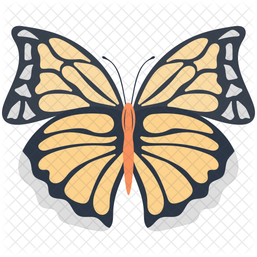 512x512 Monarch Butterfly Icon Of Colored Outline Style