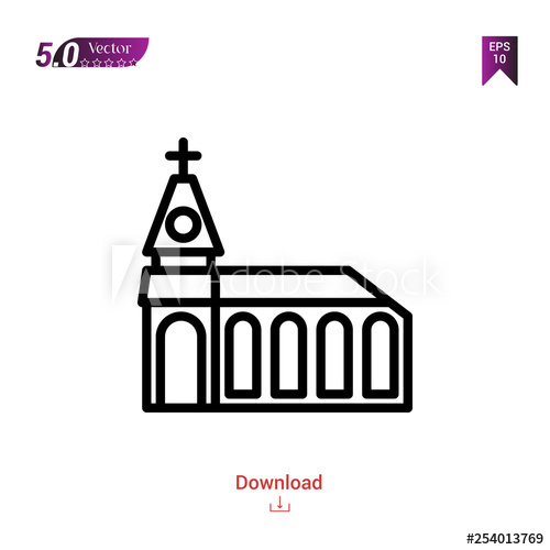 500x500 Outline Monastery Icon Isolated On White Background Best Modern