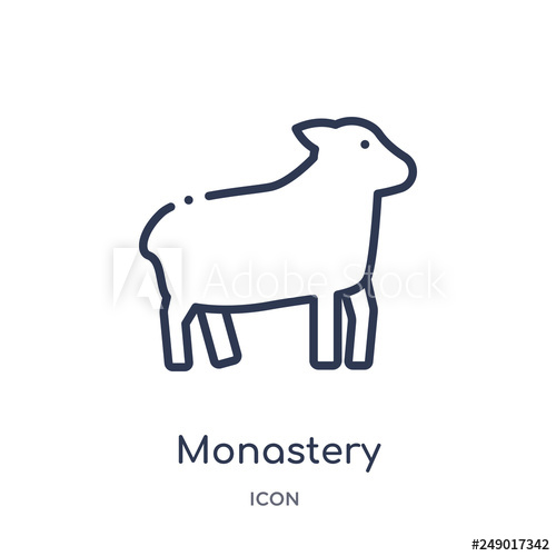 500x500 Monastery Icon From Religion Outline Collection Thin Line