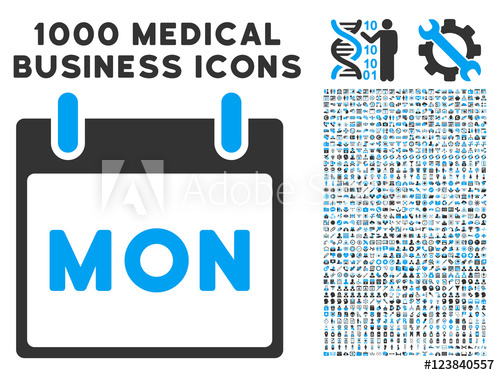 500x375 Blue And Gray Monday Calendar