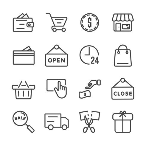 490x490 Shopping Icon Set Black Friday And Cyber Monday Concept Thin Line
