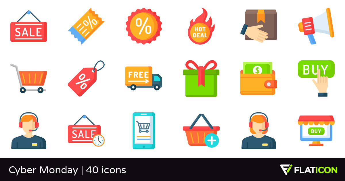 1200x630 Cyber Monday Free Icons