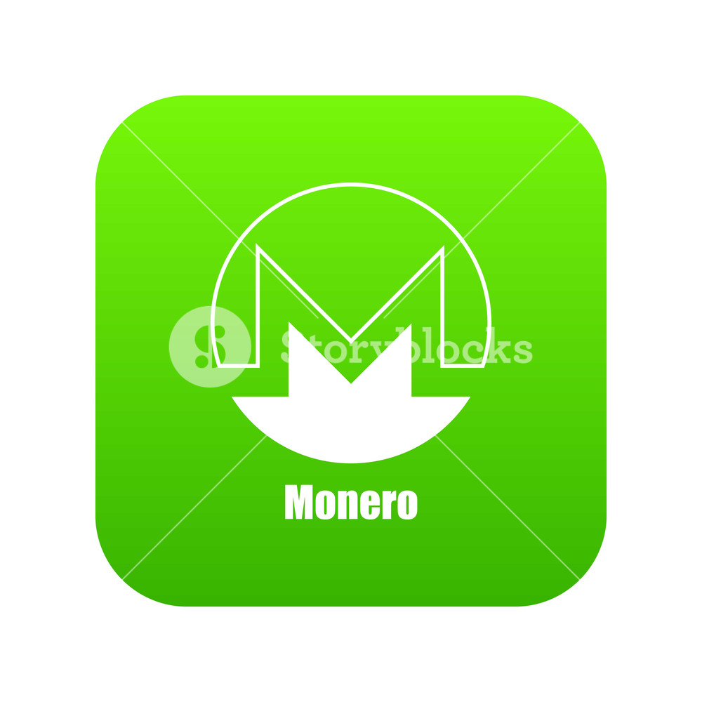 1000x1000 Monero Icon Green Vector Isolated On White Background Royalty Free