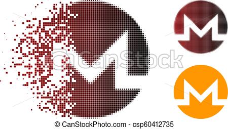 450x255 Disintegrating Dot Halftone Monero Icon Monero Icon In Dissolved