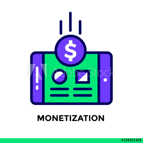 500x500 Linear Monetization Icon For Startup Business Pictogram