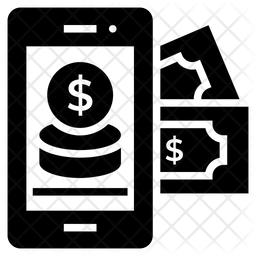 256x256 Mobile App Monetization Icon Of Glyph Style