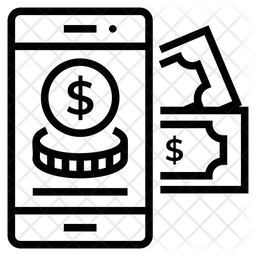 256x256 Mobile App Monetization Icon Of Line Style