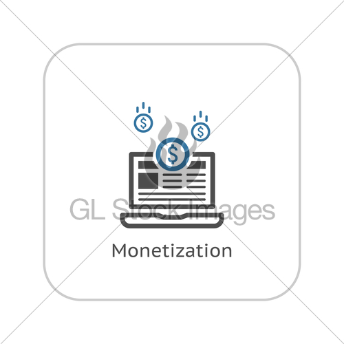 500x500 Monetization Icon Business Concept Flat Design Gl Stock Images