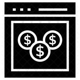 256x256 Website Monetization Icon Of Glyph Style