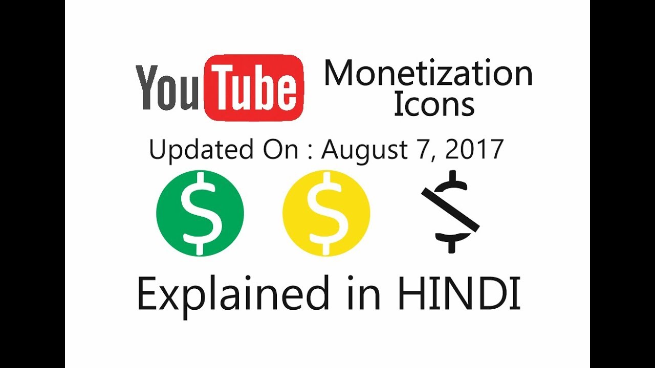 1280x720 Youtube Adsense Monetization Green,yellow Strikethrough Icon