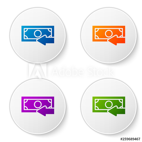 500x500 Color Cash Back Icon Isolated On White Background Financial