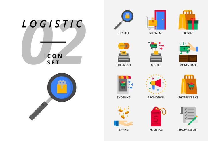 723x490 Icon Pack For E Commerce, Search, Shipment, Present, Check Out
