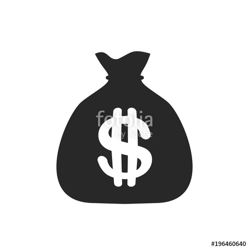 500x500 Money Bag Icon Dollar Usd Currency Symbol Flat Design Style