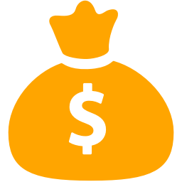256x256 Free Orange Money Bag Icon