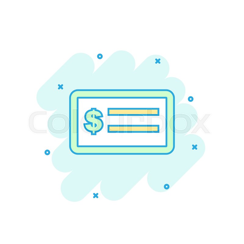 800x800 Cartoon Colored Money Check Icon In Stock Vector Colourbox